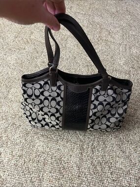 Coach Signature Canvas Python Pattern Shoulder Tote